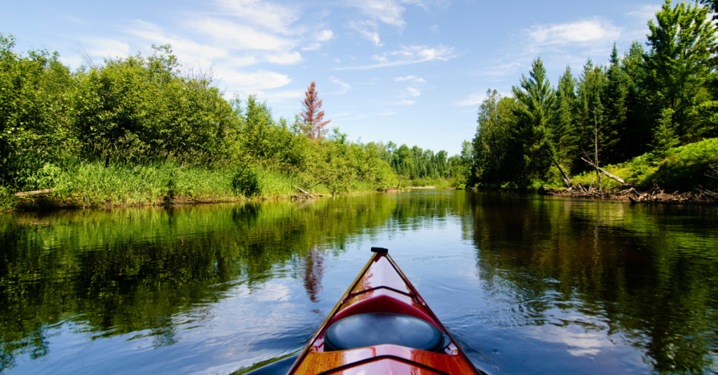 kayaker boating on lake wateree